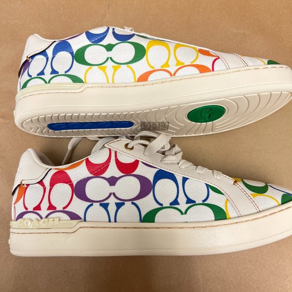 Clip Low Top Sneaker In Rainbow Signature Canvas coach CI898 - Picture 3 of 6